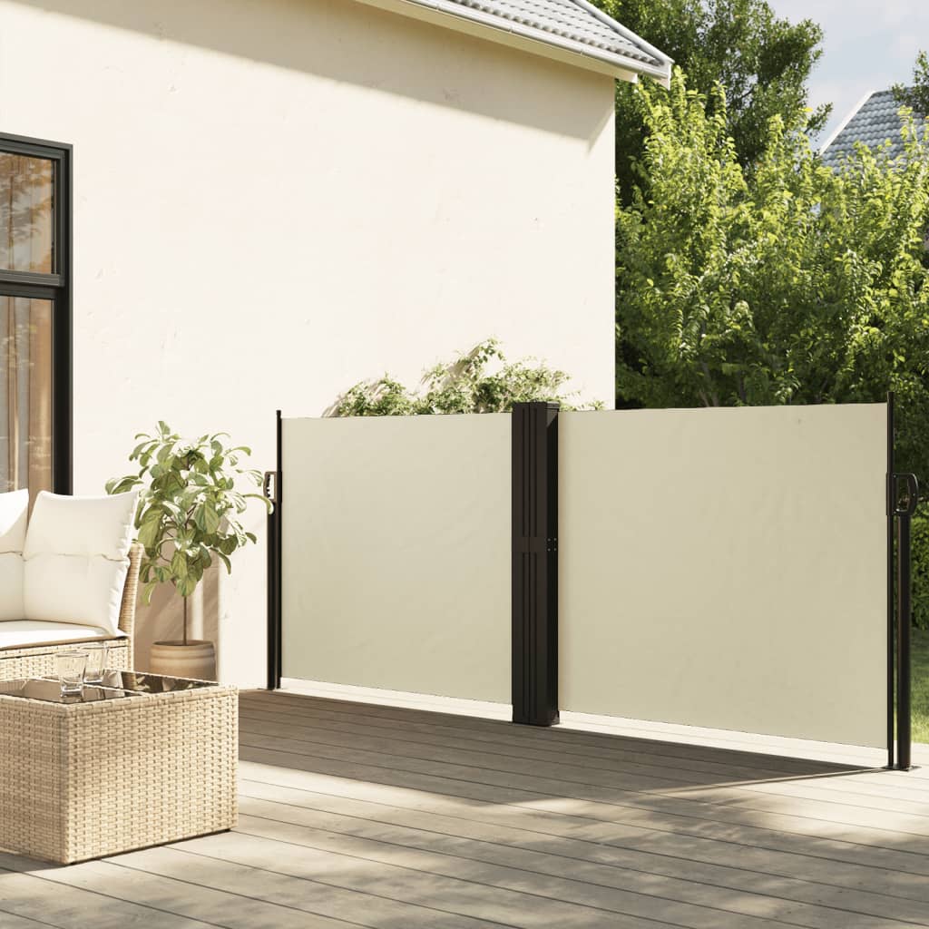 Windscherm uittrekbaar 140x1200 cm crèmekleurig is nu te koop bij PeponiXL, paradijselijk wonen!