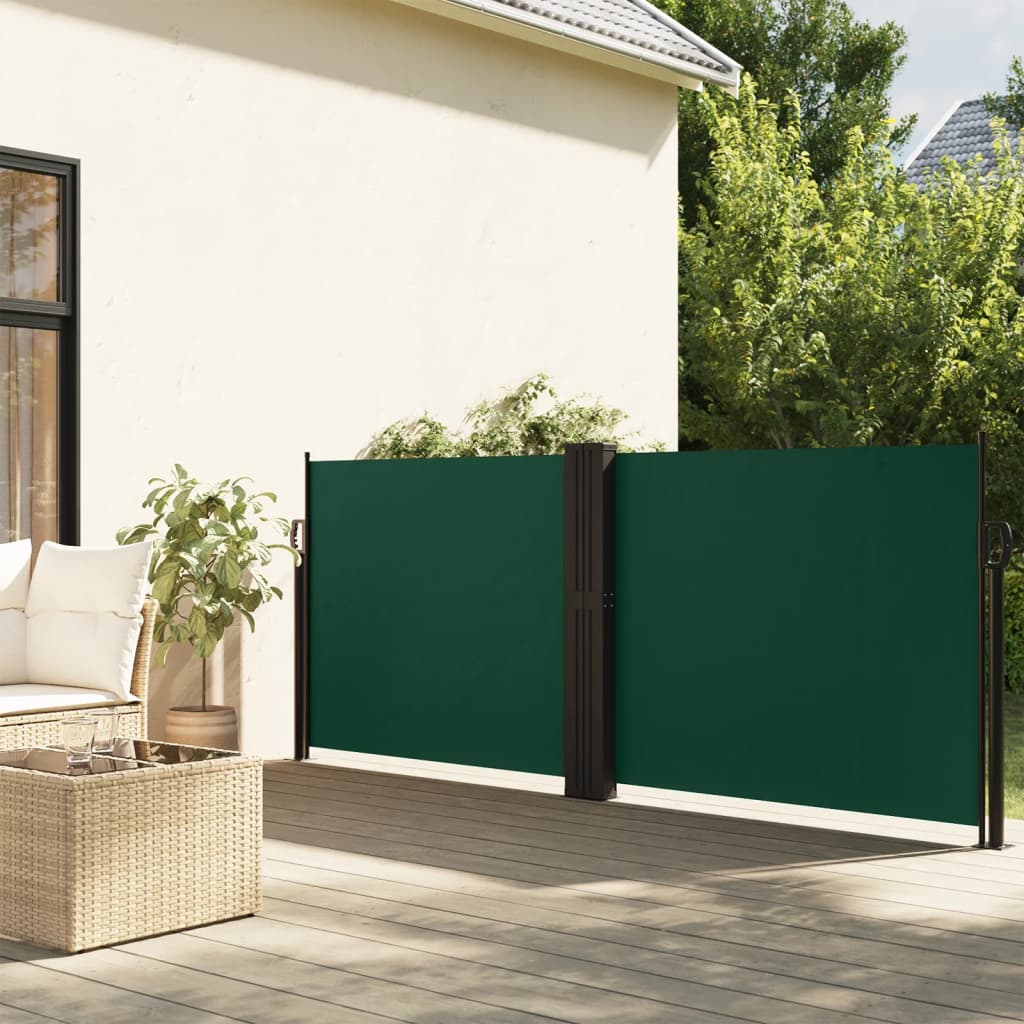 Windscherm uittrekbaar 140x1200 cm donkergroen is nu te koop bij PeponiXL, paradijselijk wonen!