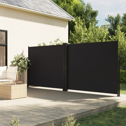 Windscherm uittrekbaar 160x1200 cm zwart is nu te koop bij PeponiXL, paradijselijk wonen!