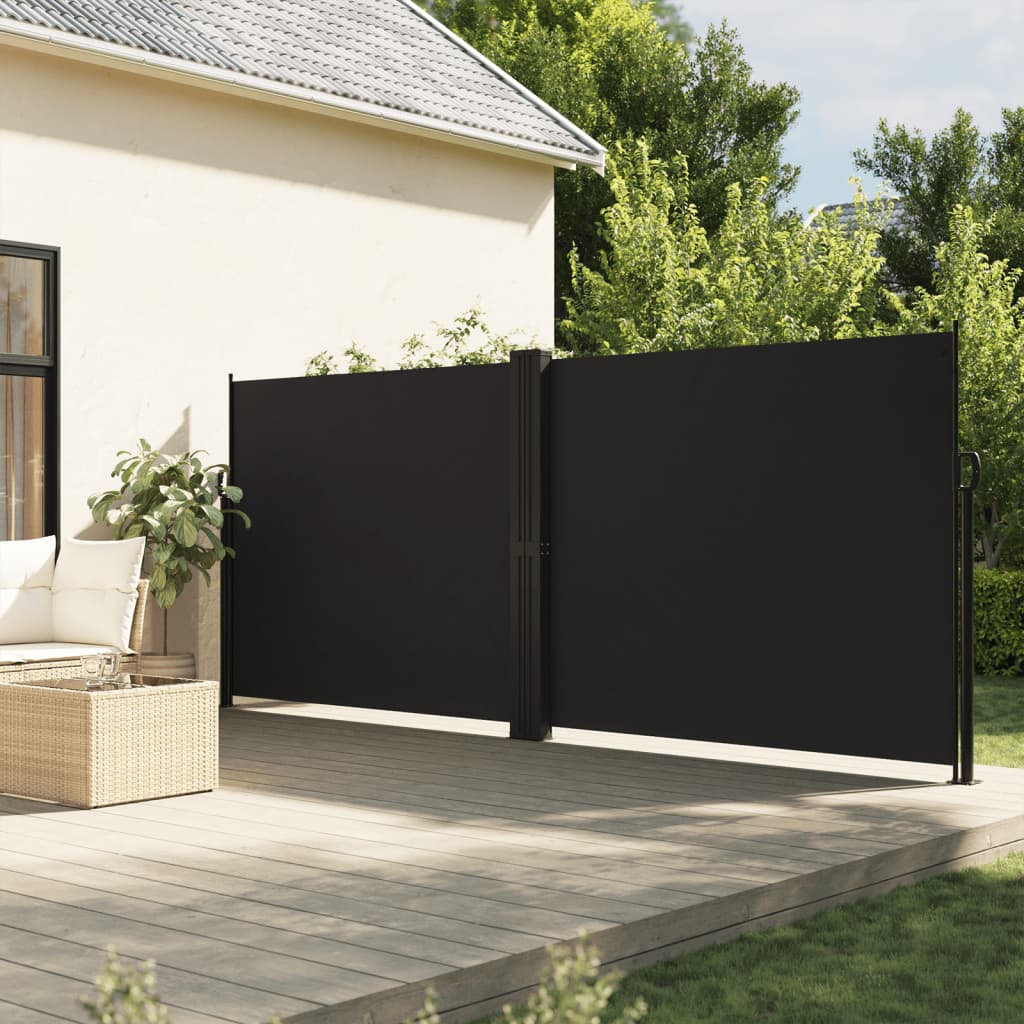 Windscherm uittrekbaar 180x1200 cm zwart is nu te koop bij PeponiXL, paradijselijk wonen!