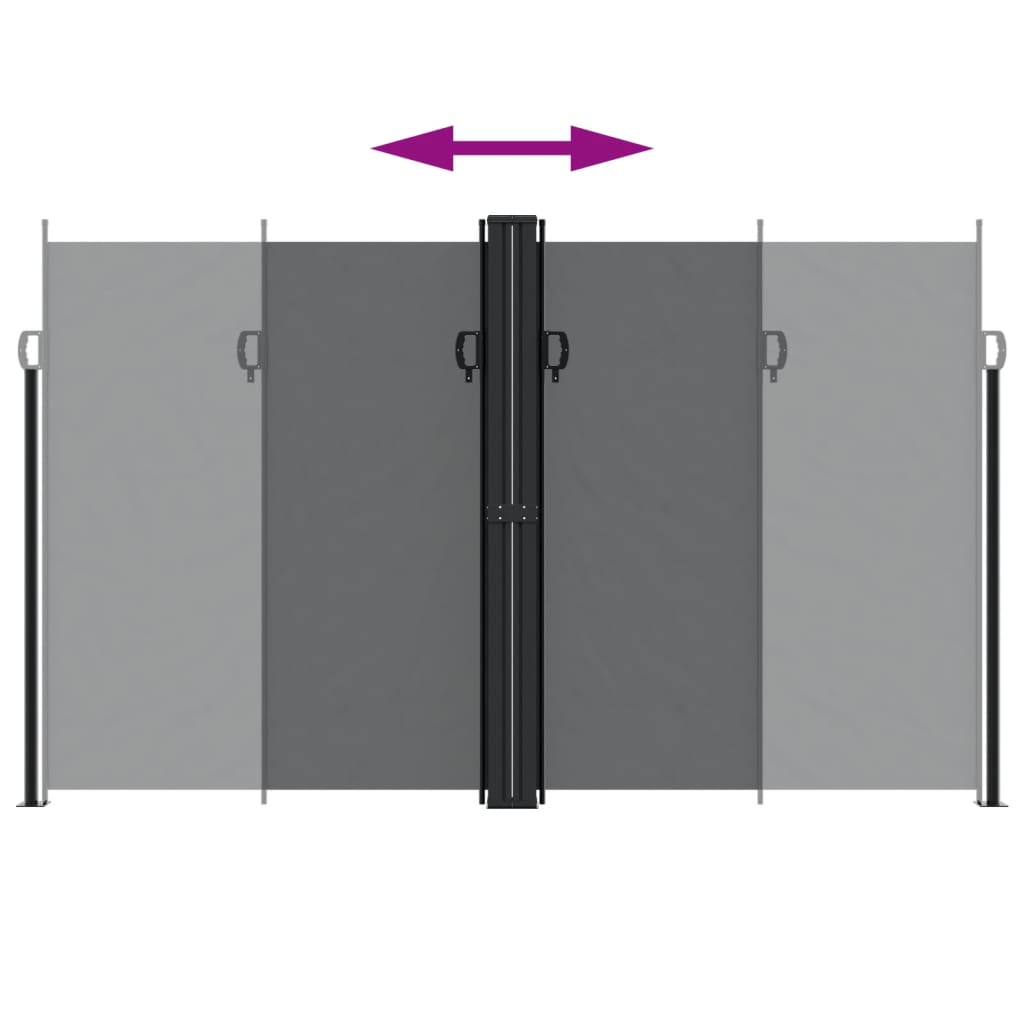 Tuinscherm uittrekbaar 200x1200 cm zwart is nu te koop bij PeponiXL, paradijselijk wonen!