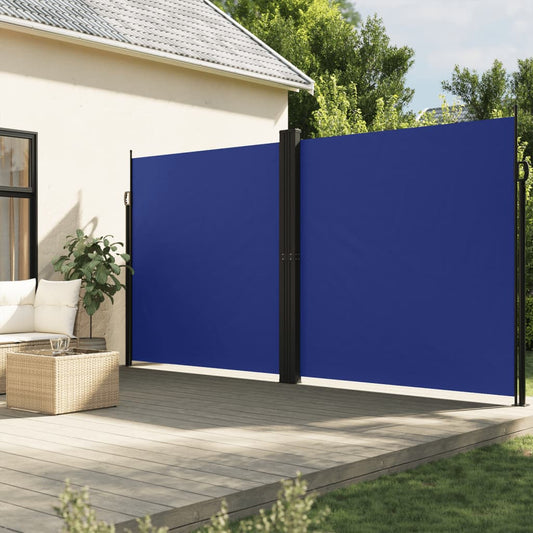 Tuinscherm uittrekbaar 200x1200 cm blauw is nu te koop bij PeponiXL, paradijselijk wonen!