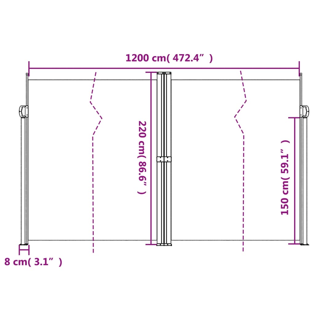 Windscherm uittrekbaar 220x1200 cm wit is nu te koop bij PeponiXL, paradijselijk wonen!