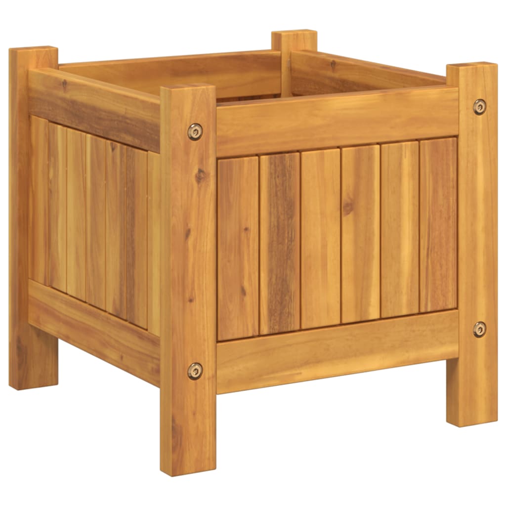Plantenbak met voering 31x31x30 cm massief acaciahout is nu te koop bij PeponiXL, paradijselijk wonen!