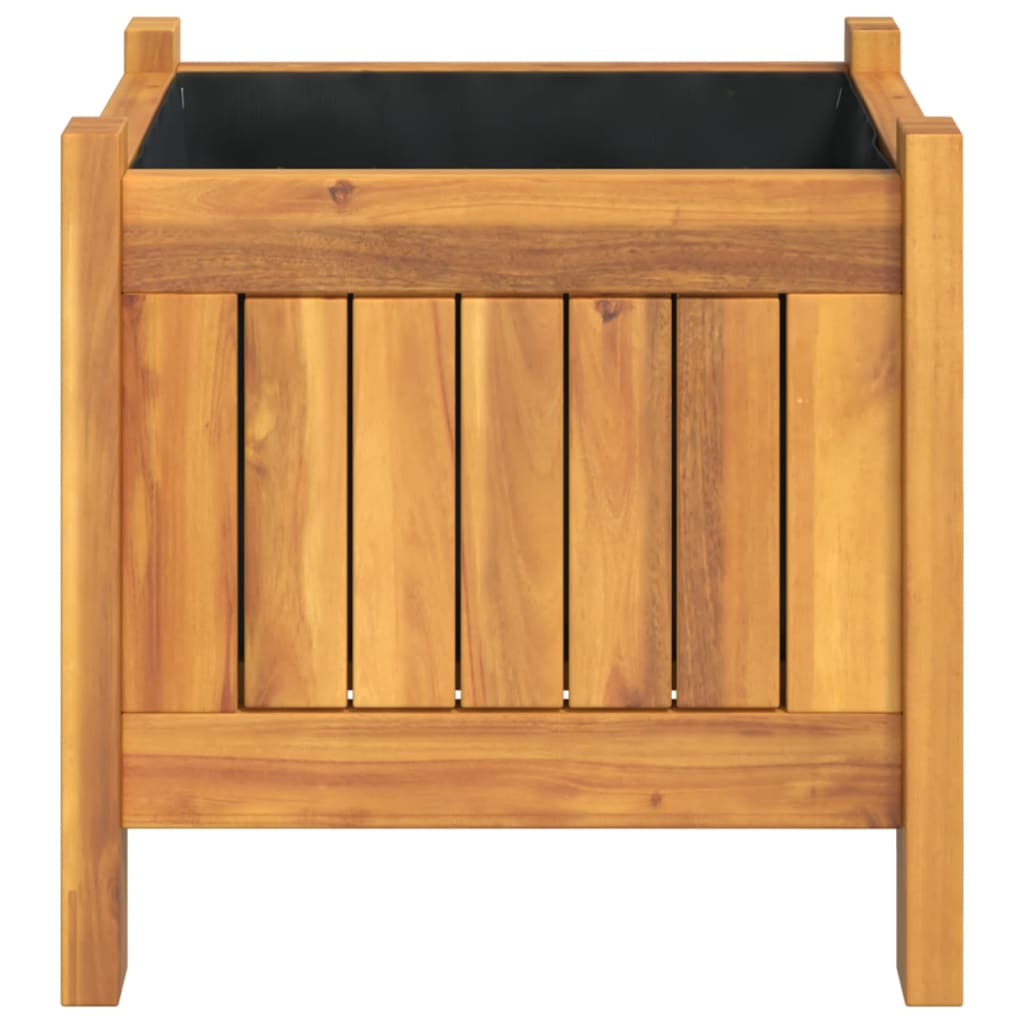 Plantenbak met voering 31x31x30 cm massief acaciahout is nu te koop bij PeponiXL, paradijselijk wonen!