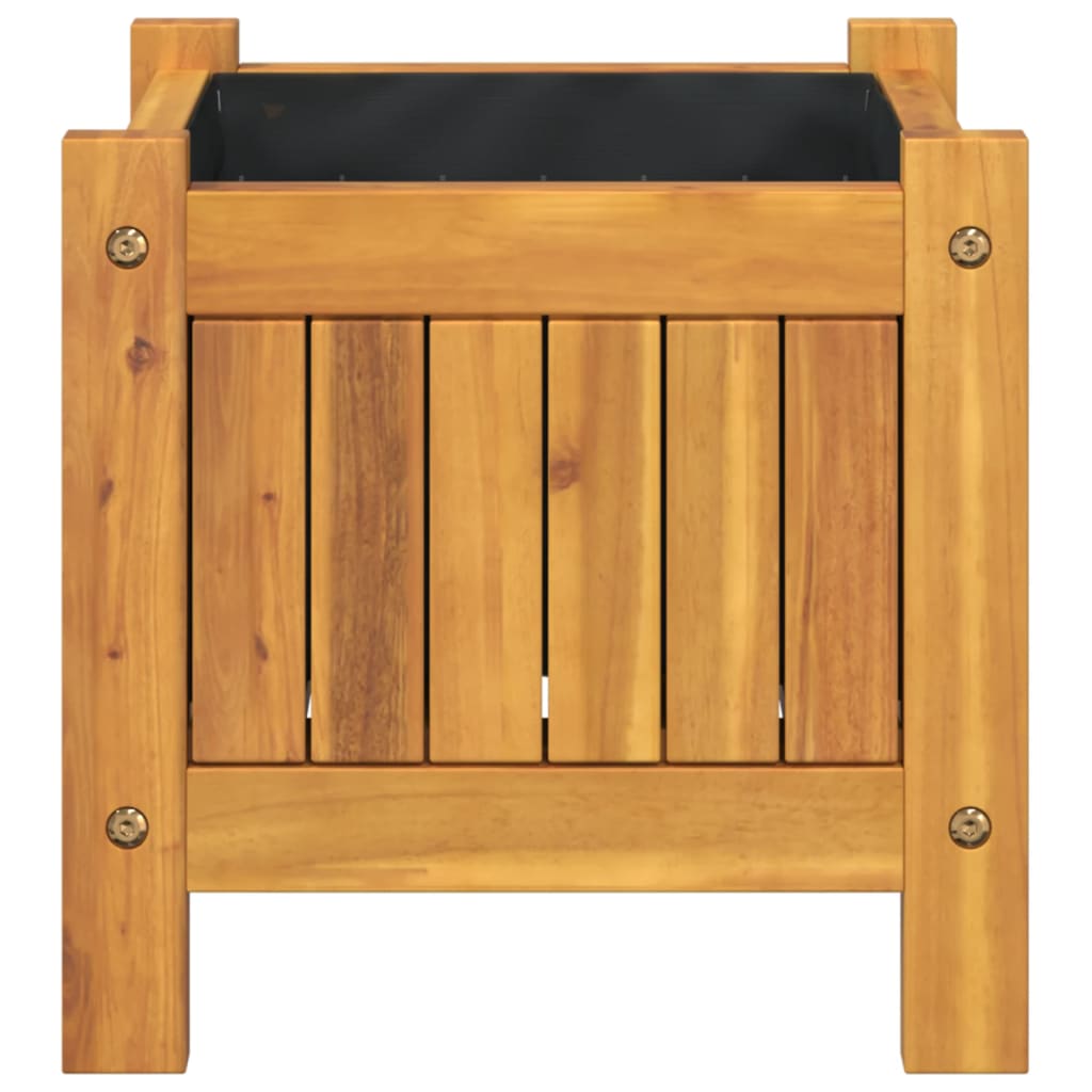 Plantenbak met voering 31x31x30 cm massief acaciahout is nu te koop bij PeponiXL, paradijselijk wonen!