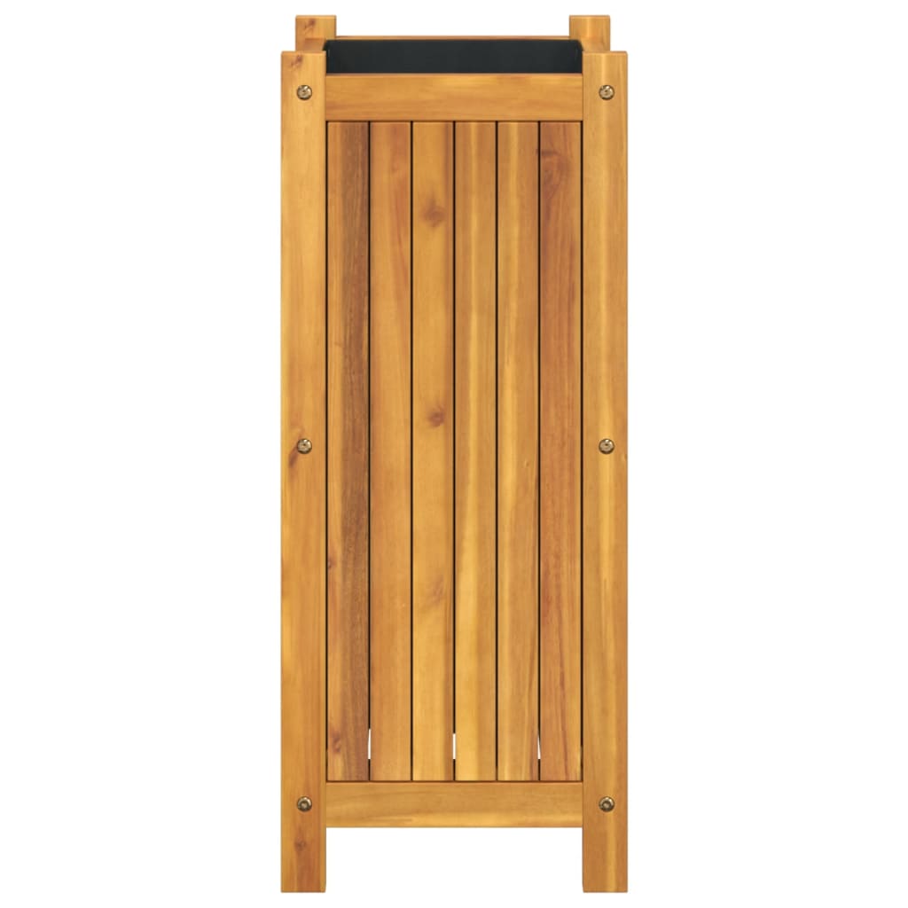 Plantenbak met voering 31x31x75 cm massief acaciahout is nu te koop bij PeponiXL, paradijselijk wonen!