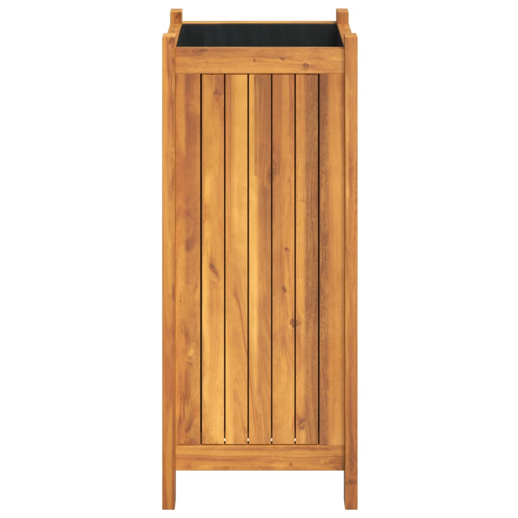 Plantenbak met voering 31x31x75 cm massief acaciahout is nu te koop bij PeponiXL, paradijselijk wonen!