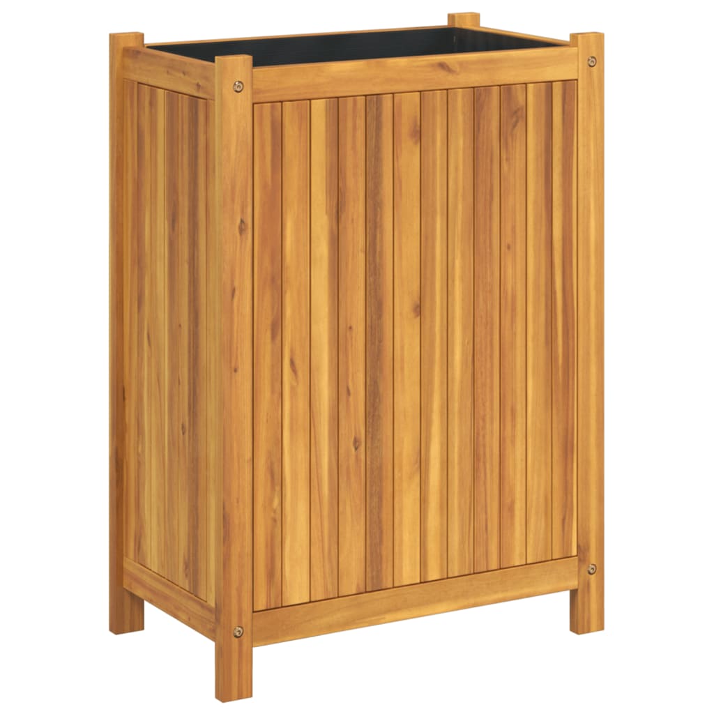 Plantenbak met voering 54x31x75 cm massief acaciahout is nu te koop bij PeponiXL, paradijselijk wonen!