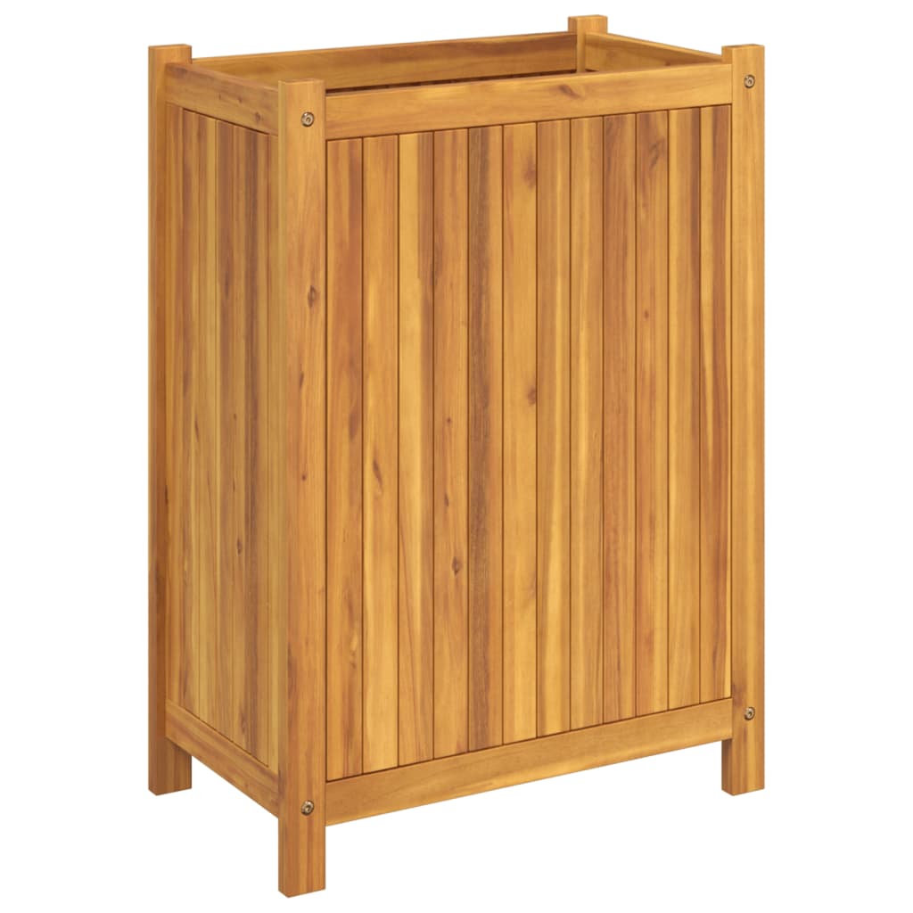 Plantenbak met voering 54x31x75 cm massief acaciahout is nu te koop bij PeponiXL, paradijselijk wonen!