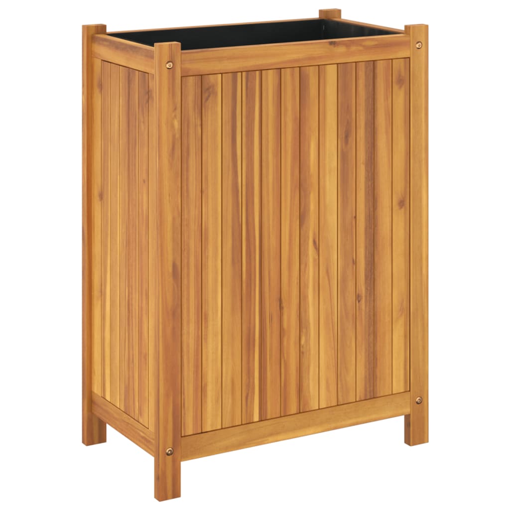 Plantenbak met voering 54x31x75 cm massief acaciahout is nu te koop bij PeponiXL, paradijselijk wonen!