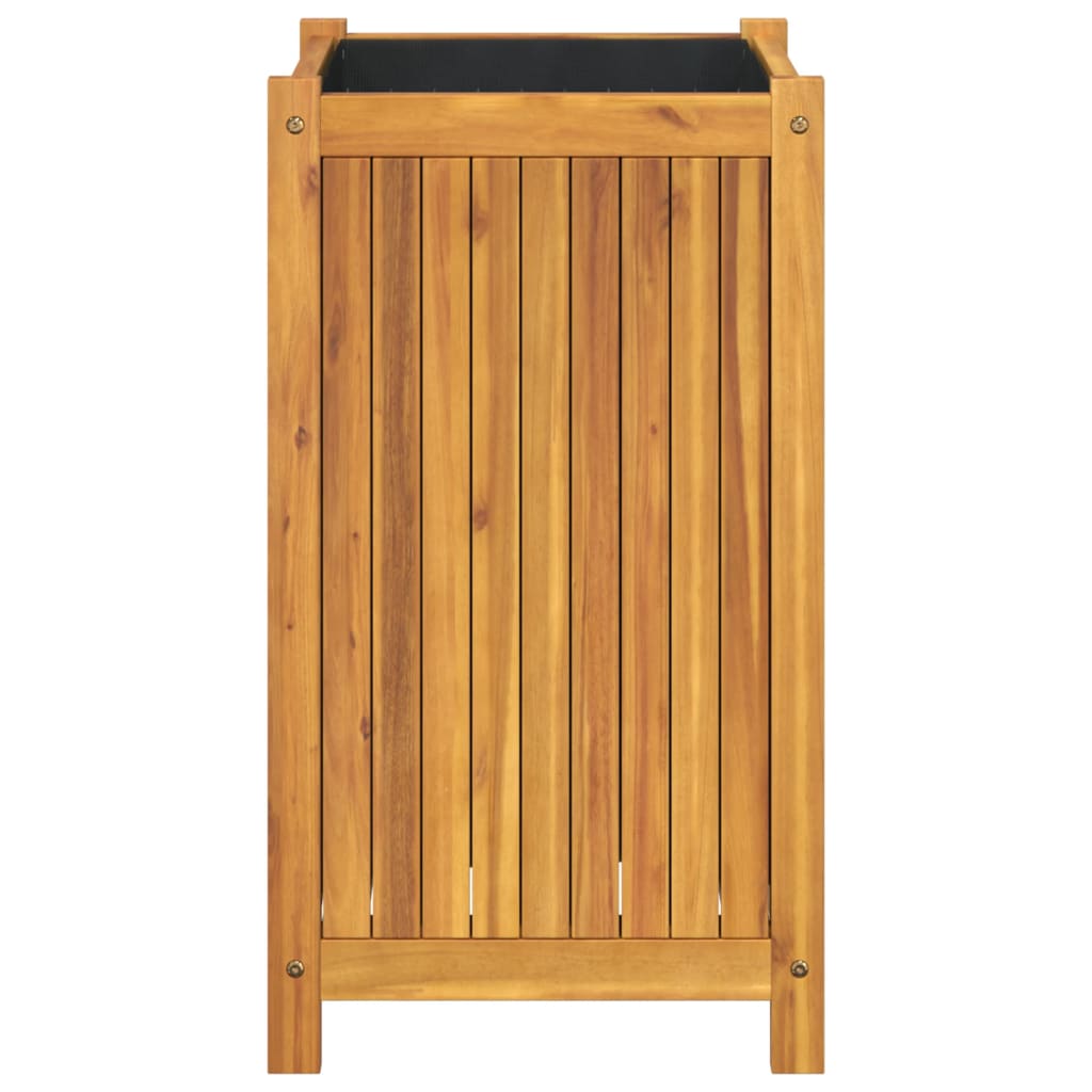Plantenbak met voering 42x42x75 cm massief acaciahout is nu te koop bij PeponiXL, paradijselijk wonen!