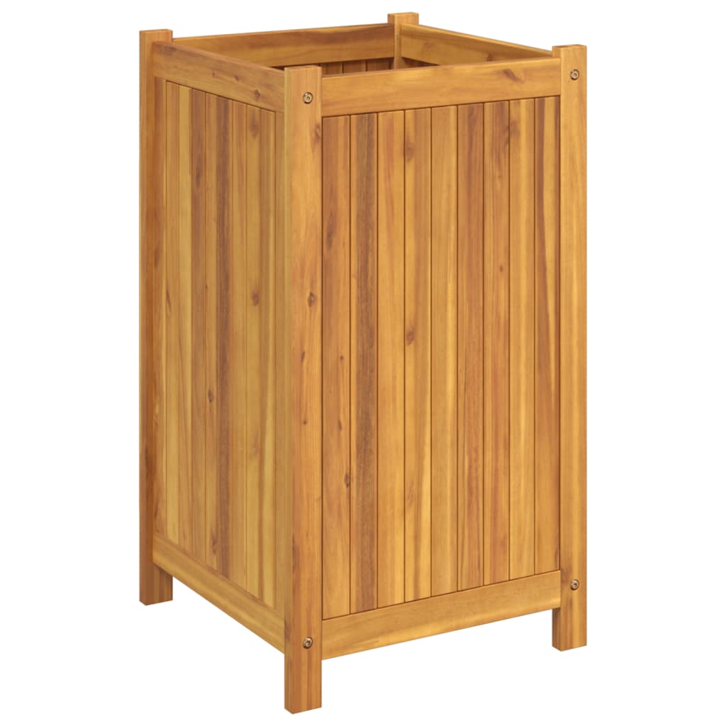 Plantenbak met voering 42x42x75 cm massief acaciahout is nu te koop bij PeponiXL, paradijselijk wonen!