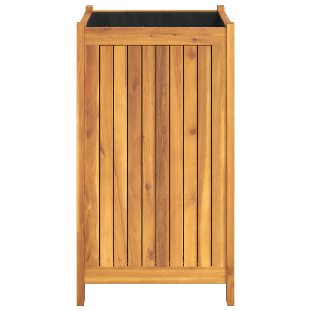 Plantenbak met voering 42x42x75 cm massief acaciahout is nu te koop bij PeponiXL, paradijselijk wonen!