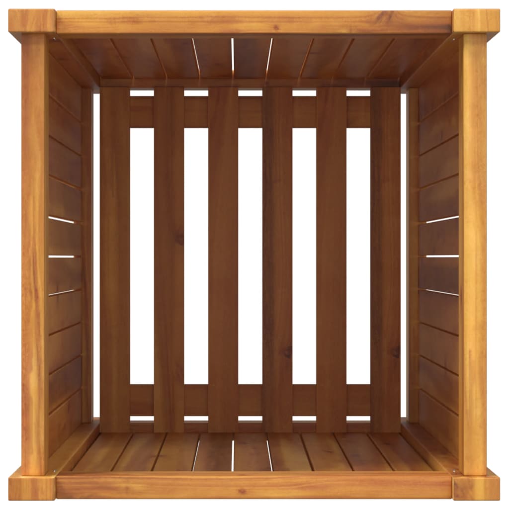 Plantenbak met voering 42x42x75 cm massief acaciahout is nu te koop bij PeponiXL, paradijselijk wonen!