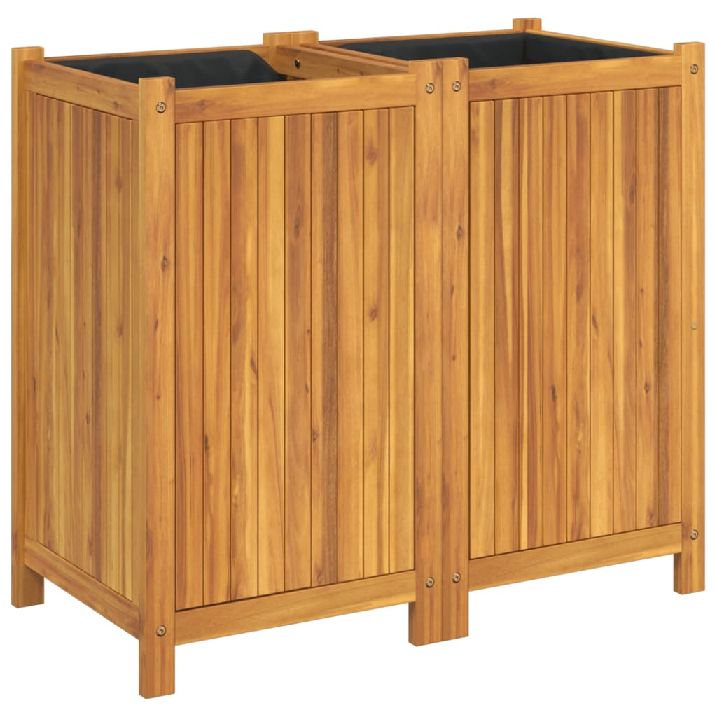 Plantenbak met voering 84x42x75 cm massief acaciahout is nu te koop bij PeponiXL, paradijselijk wonen!