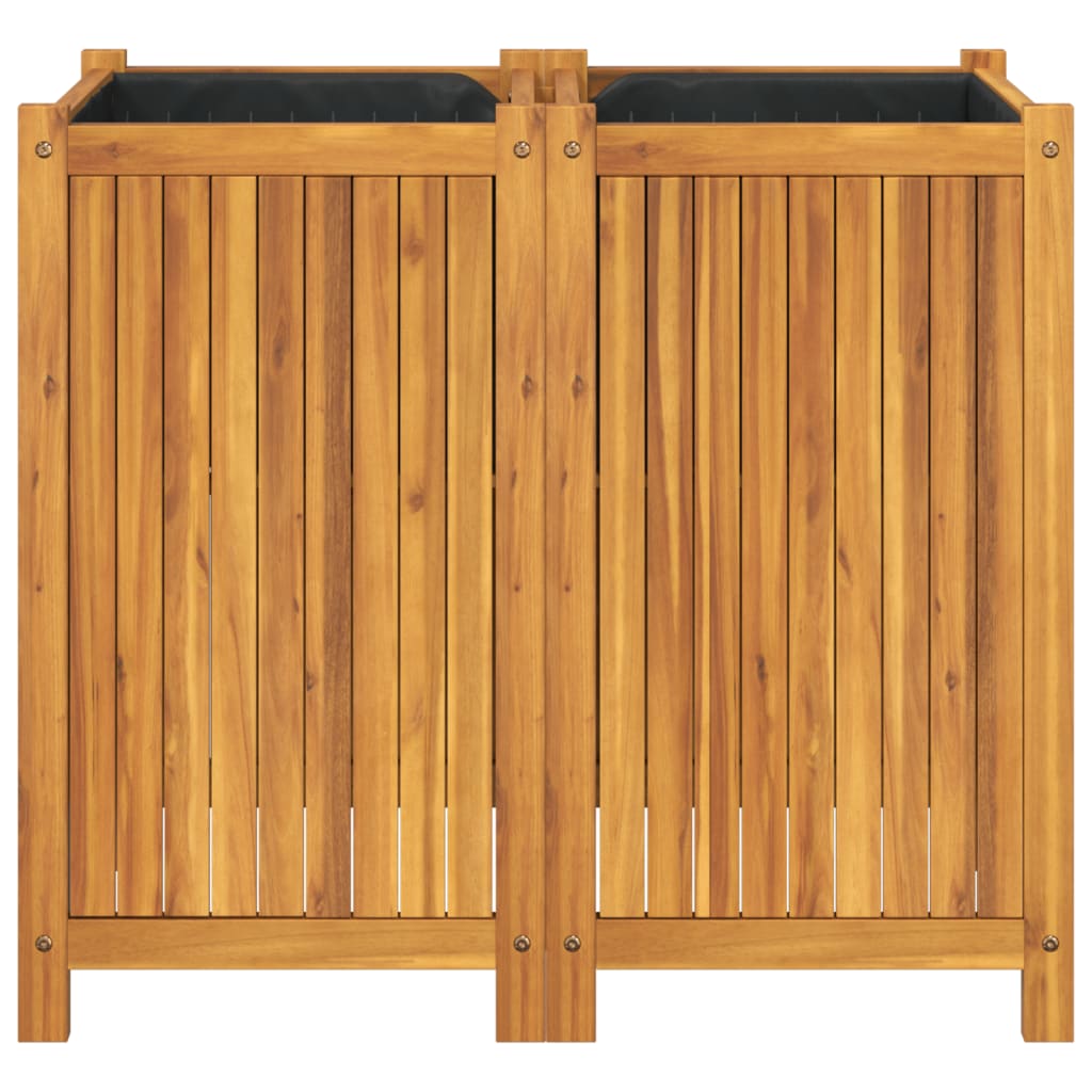 Plantenbak met voering 84x42x75 cm massief acaciahout is nu te koop bij PeponiXL, paradijselijk wonen!