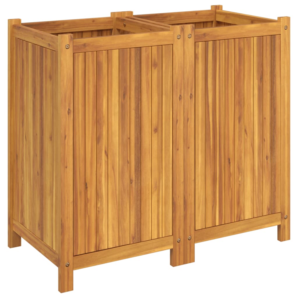 Plantenbak met voering 84x42x75 cm massief acaciahout is nu te koop bij PeponiXL, paradijselijk wonen!
