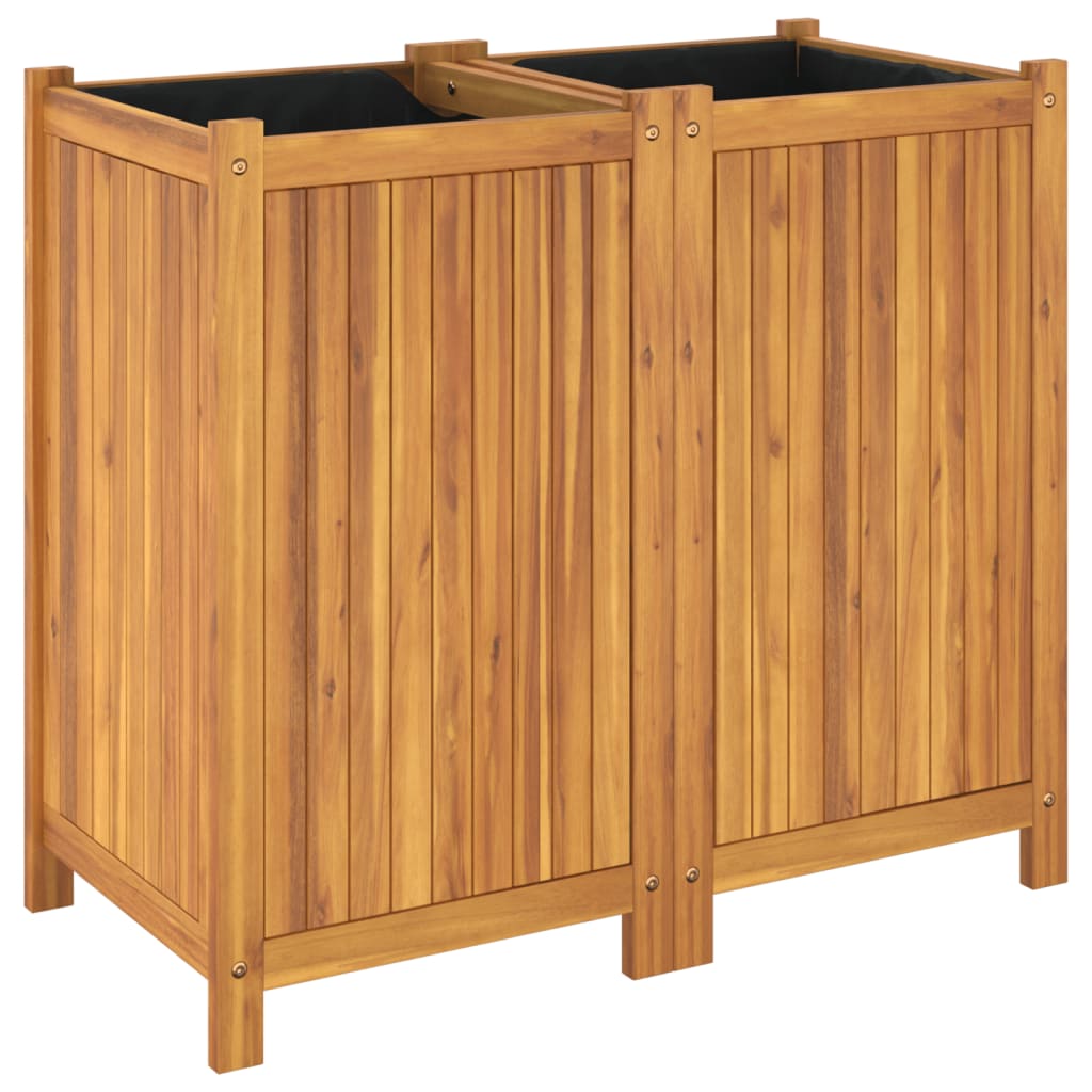 Plantenbak met voering 84x42x75 cm massief acaciahout is nu te koop bij PeponiXL, paradijselijk wonen!