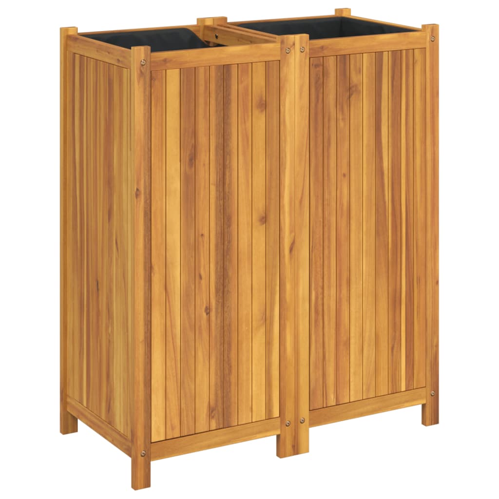 Plantenbak met voering 84x42x100 cm massief acaciahout is nu te koop bij PeponiXL, paradijselijk wonen!
