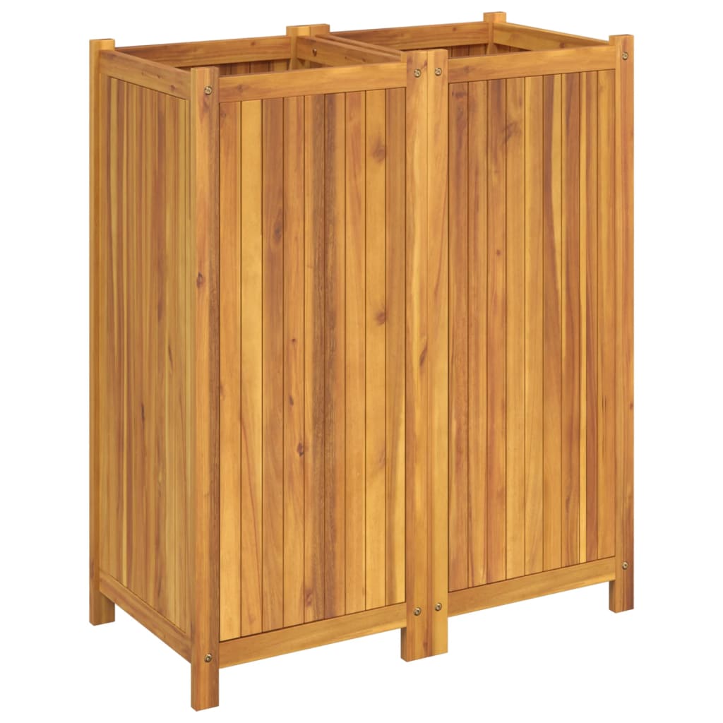 Plantenbak met voering 84x42x100 cm massief acaciahout is nu te koop bij PeponiXL, paradijselijk wonen!