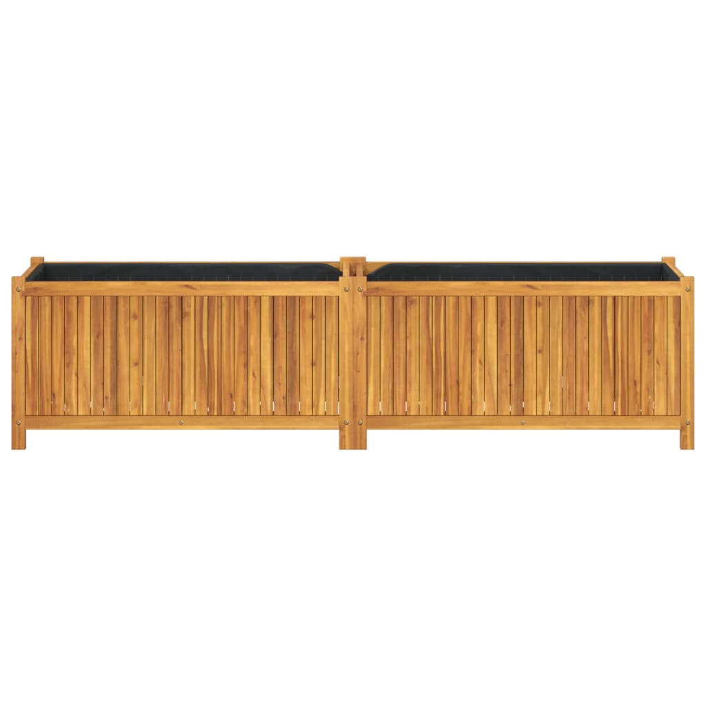 Plantenbak met voering 199x38,5x50 cm massief acaciahout is nu te koop bij PeponiXL, paradijselijk wonen!