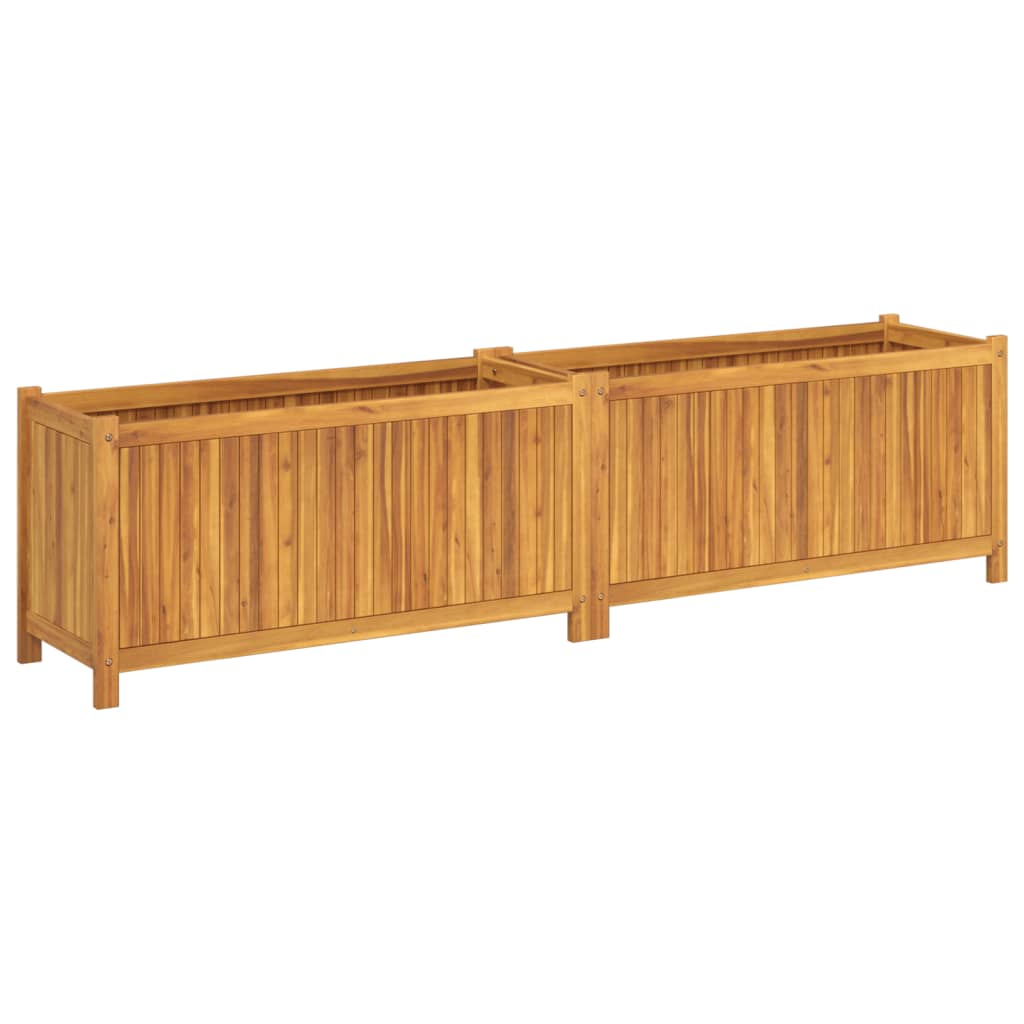 Plantenbak met voering 199x38,5x50 cm massief acaciahout is nu te koop bij PeponiXL, paradijselijk wonen!