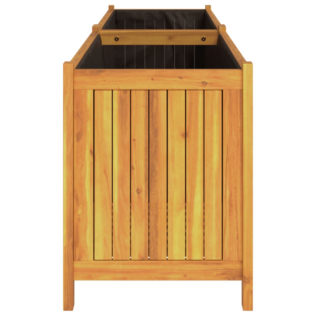 Plantenbak met voering 199x38,5x50 cm massief acaciahout is nu te koop bij PeponiXL, paradijselijk wonen!