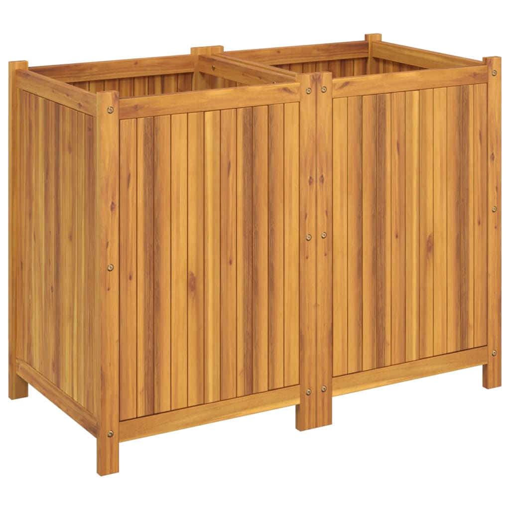 Plantenbak met voering 100x50x75 cm massief acaciahout is nu te koop bij PeponiXL, paradijselijk wonen!