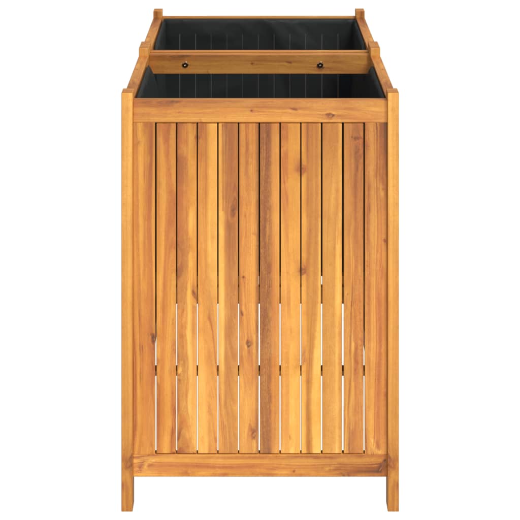 Plantenbak met voering 100x50x75 cm massief acaciahout is nu te koop bij PeponiXL, paradijselijk wonen!