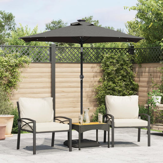 Parasol met stalen paal 225x225x212 cm antracietkleurig is nu te koop bij PeponiXL, paradijselijk wonen!