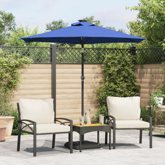 Parasol met stalen paal 225x225x212 cm azuurblauw is nu te koop bij PeponiXL, paradijselijk wonen!