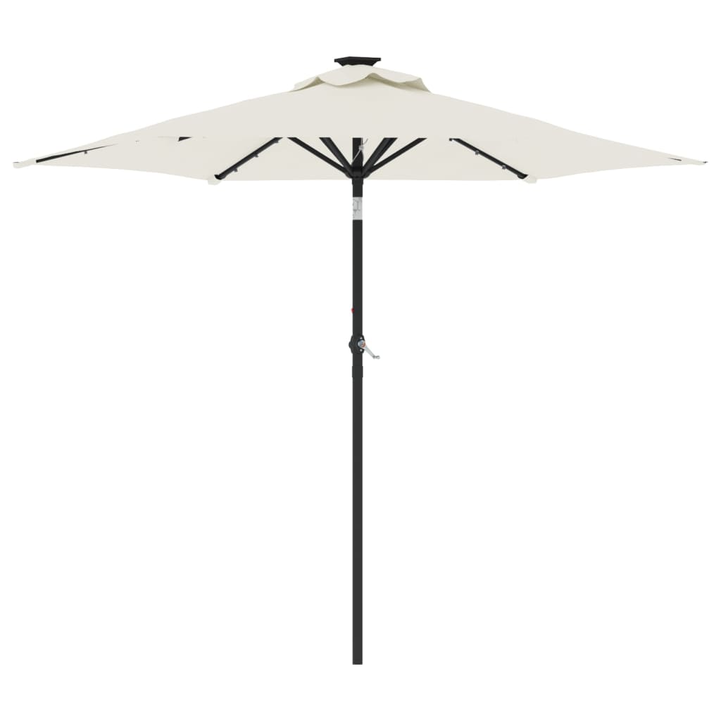 Parasol met LED's en stalen paal 225x225x212 cm wit is nu te koop bij PeponiXL, paradijselijk wonen!