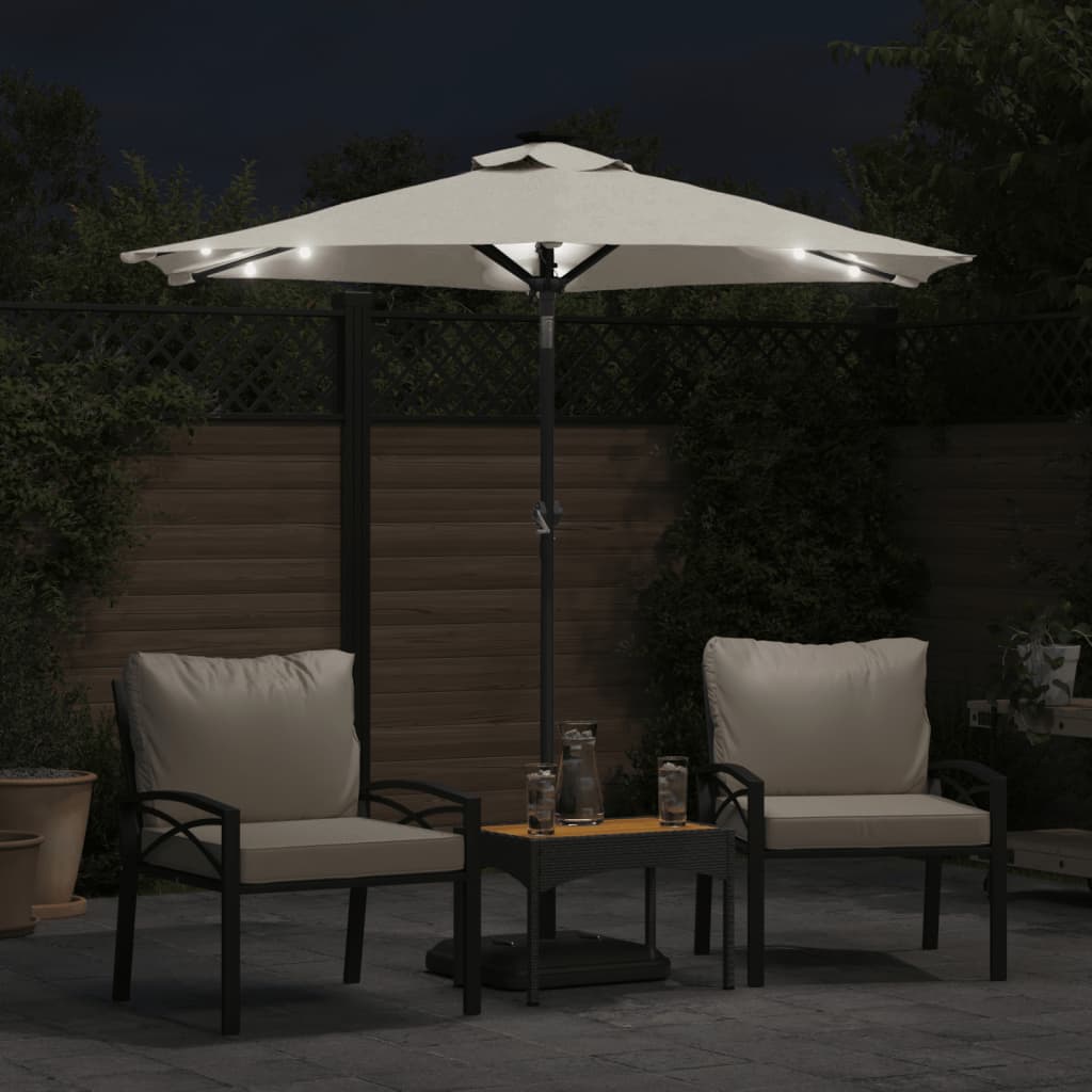 Parasol met LED's en stalen paal 225x225x212 cm wit is nu te koop bij PeponiXL, paradijselijk wonen!