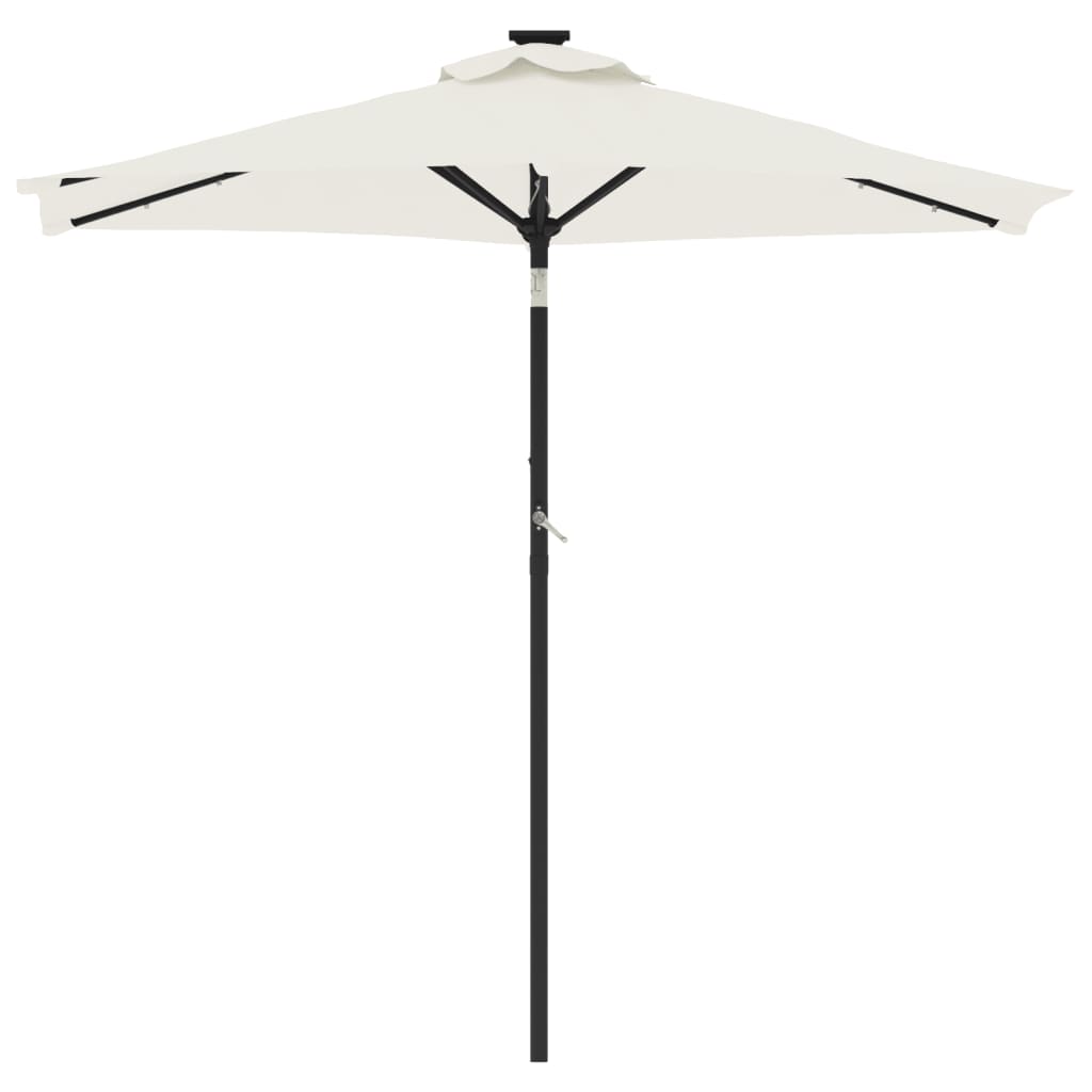 Parasol met LED's en stalen paal 225x225x212 cm wit is nu te koop bij PeponiXL, paradijselijk wonen!