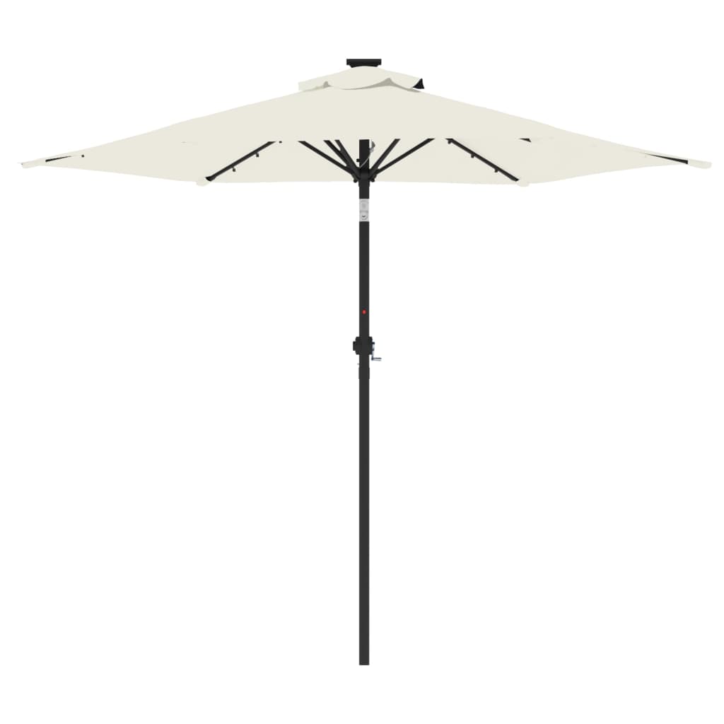 Parasol met LED's en stalen paal 225x225x212 cm wit is nu te koop bij PeponiXL, paradijselijk wonen!