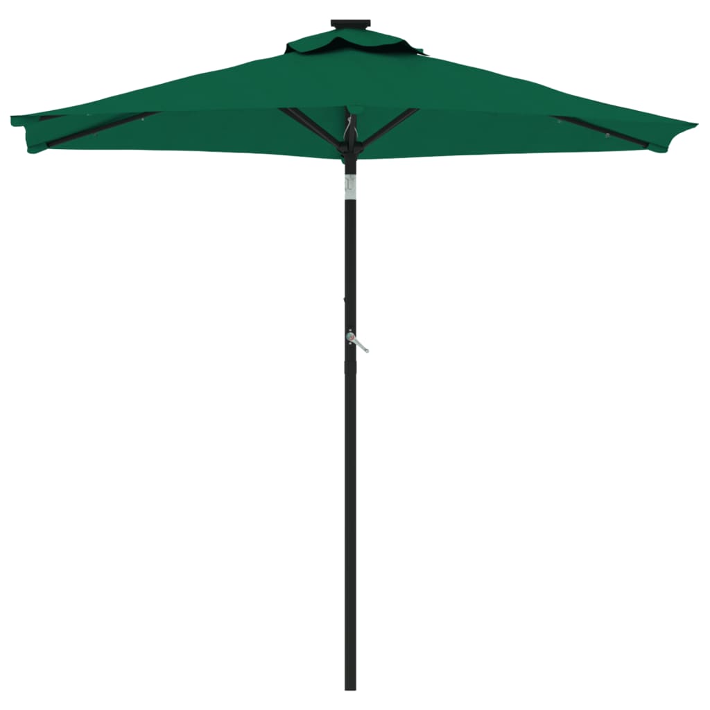 Parasol met LED's en stalen paal 225x225x212 cm groen is nu te koop bij PeponiXL, paradijselijk wonen!