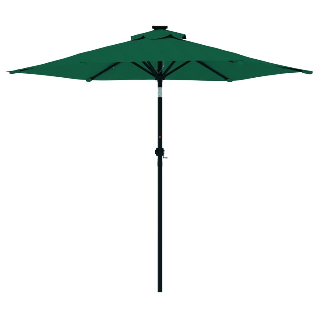 Parasol met LED's en stalen paal 225x225x212 cm groen is nu te koop bij PeponiXL, paradijselijk wonen!
