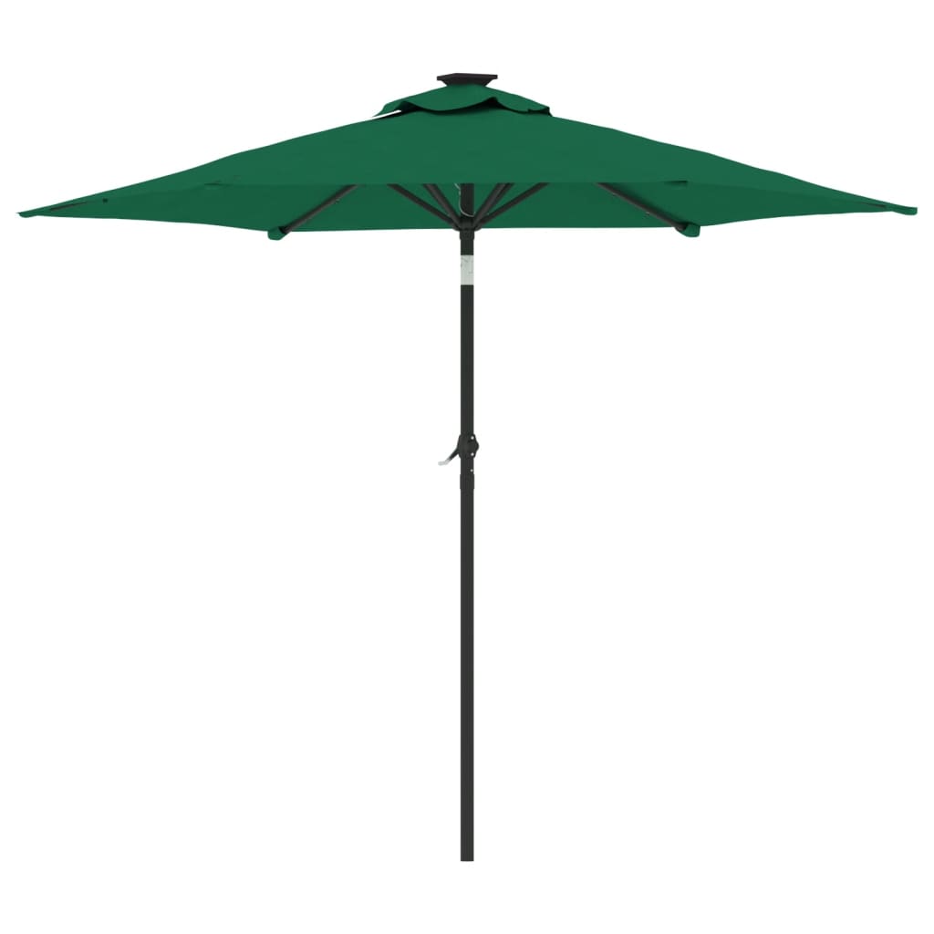Parasol met LED's en stalen paal 225x225x212 cm groen is nu te koop bij PeponiXL, paradijselijk wonen!