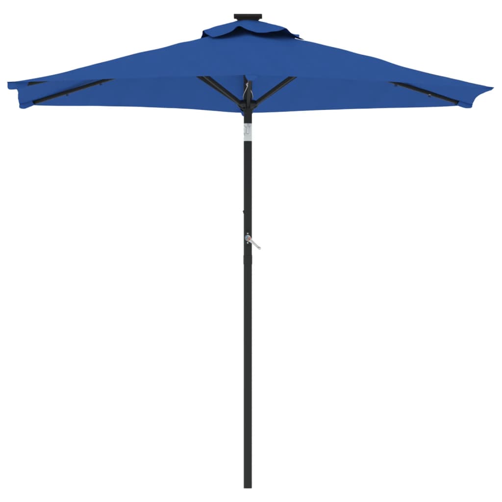 Parasol met LED's en stalen paal 225x225x212 cm azuurblauw is nu te koop bij PeponiXL, paradijselijk wonen!