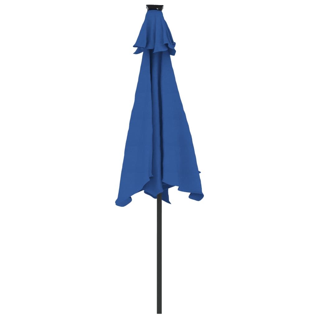 Parasol met LED's en stalen paal 225x225x212 cm azuurblauw is nu te koop bij PeponiXL, paradijselijk wonen!