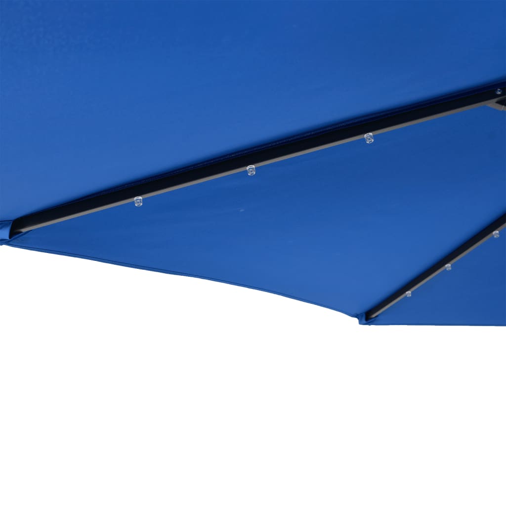 Parasol met LED's en stalen paal 225x225x212 cm azuurblauw is nu te koop bij PeponiXL, paradijselijk wonen!