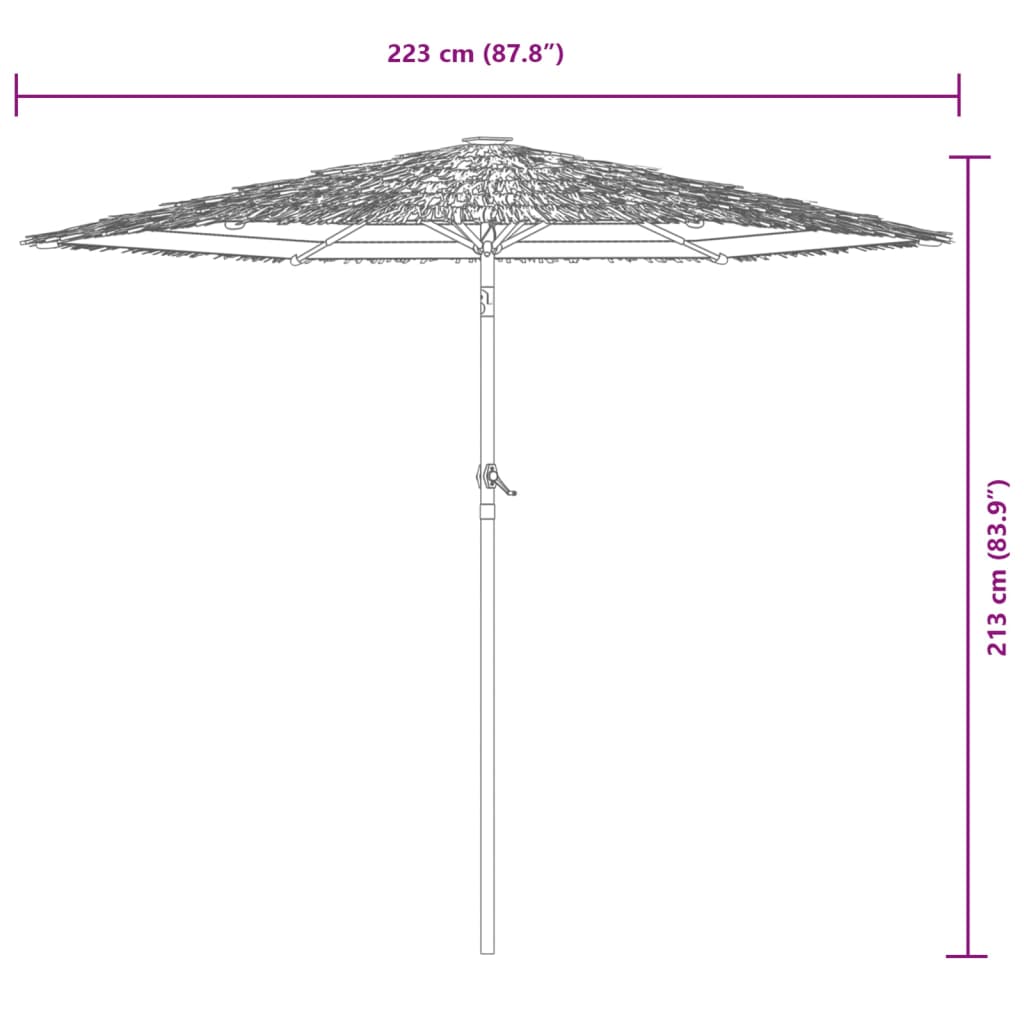 Parasol met stalen paal 223x223x213 cm bruin is nu te koop bij PeponiXL, paradijselijk wonen!