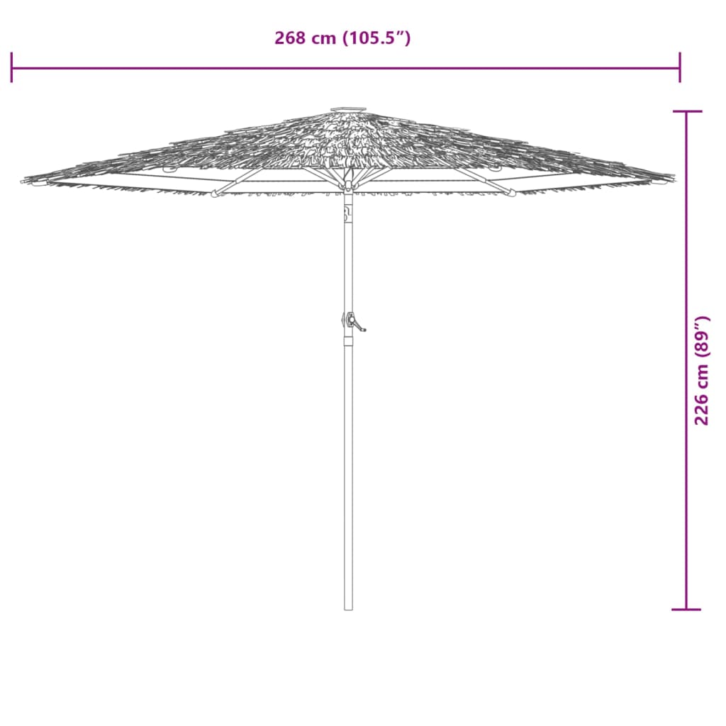 Parasol met stalen paal 268x268x226 cm bruin is nu te koop bij PeponiXL, paradijselijk wonen!