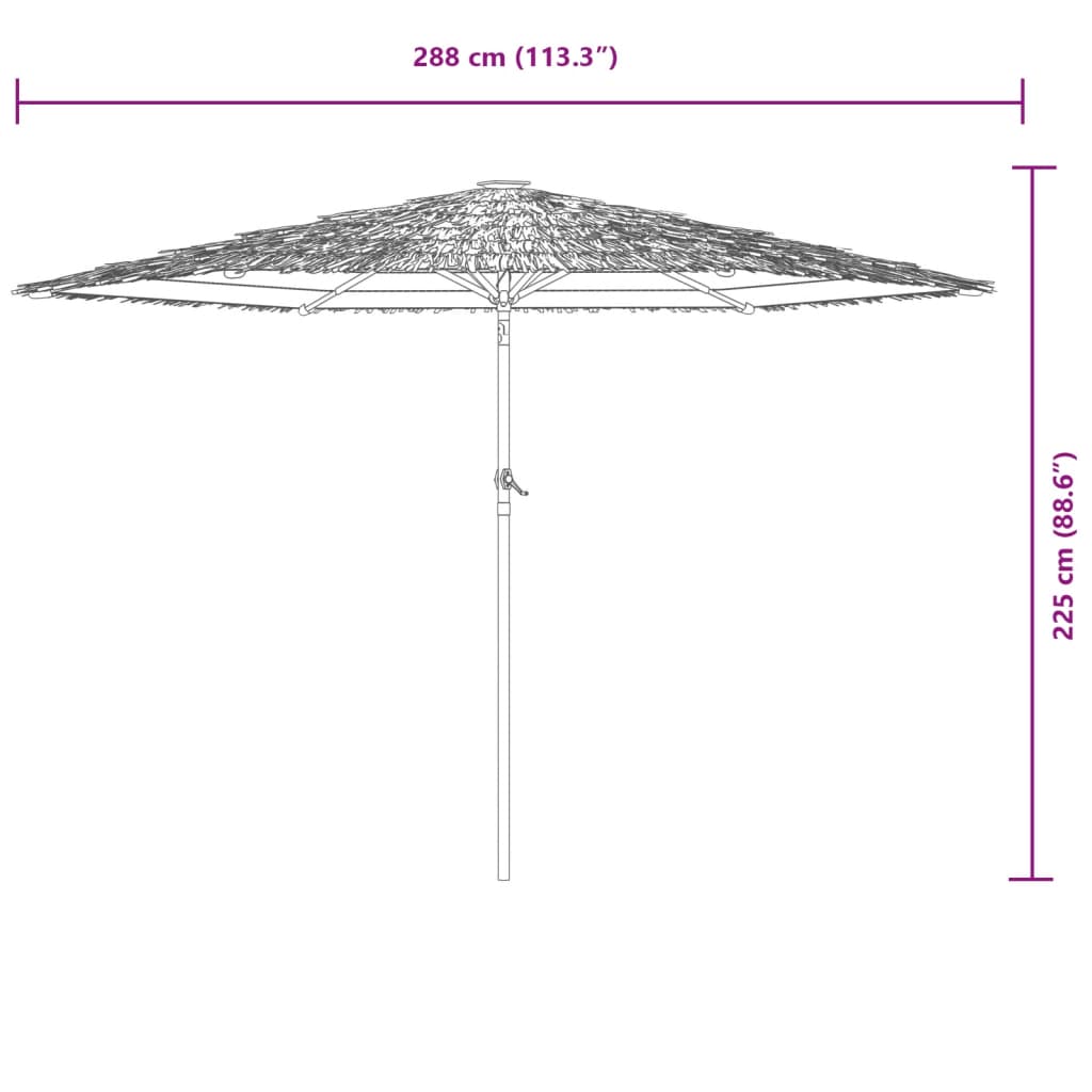 Parasol met stalen paal 288x288x225 cm groen is nu te koop bij PeponiXL, paradijselijk wonen!