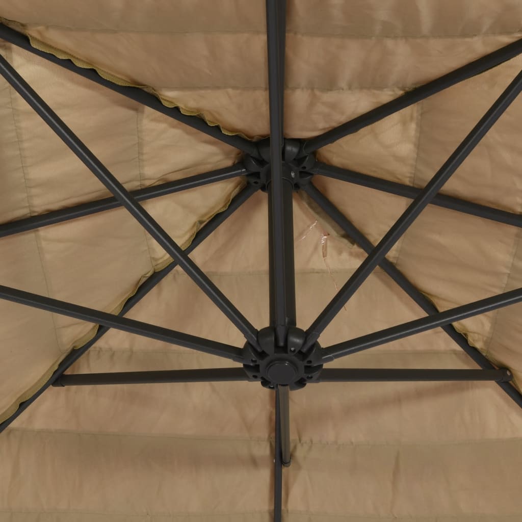 Parasol met stalen paal 324x324x247 cm bruin is nu te koop bij PeponiXL, paradijselijk wonen!