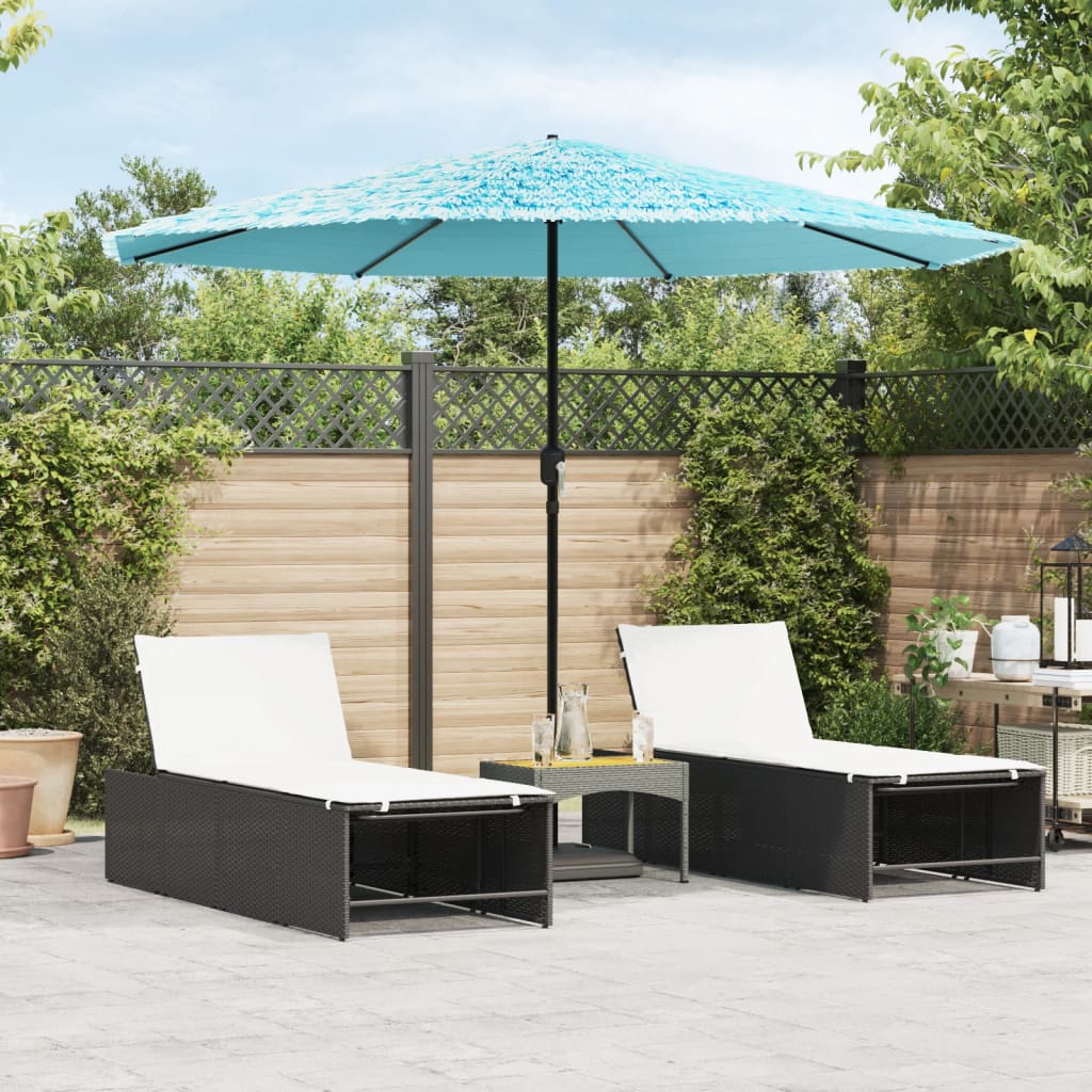 Parasol met stalen paal 324x324x247 cm blauw is nu te koop bij PeponiXL, paradijselijk wonen!