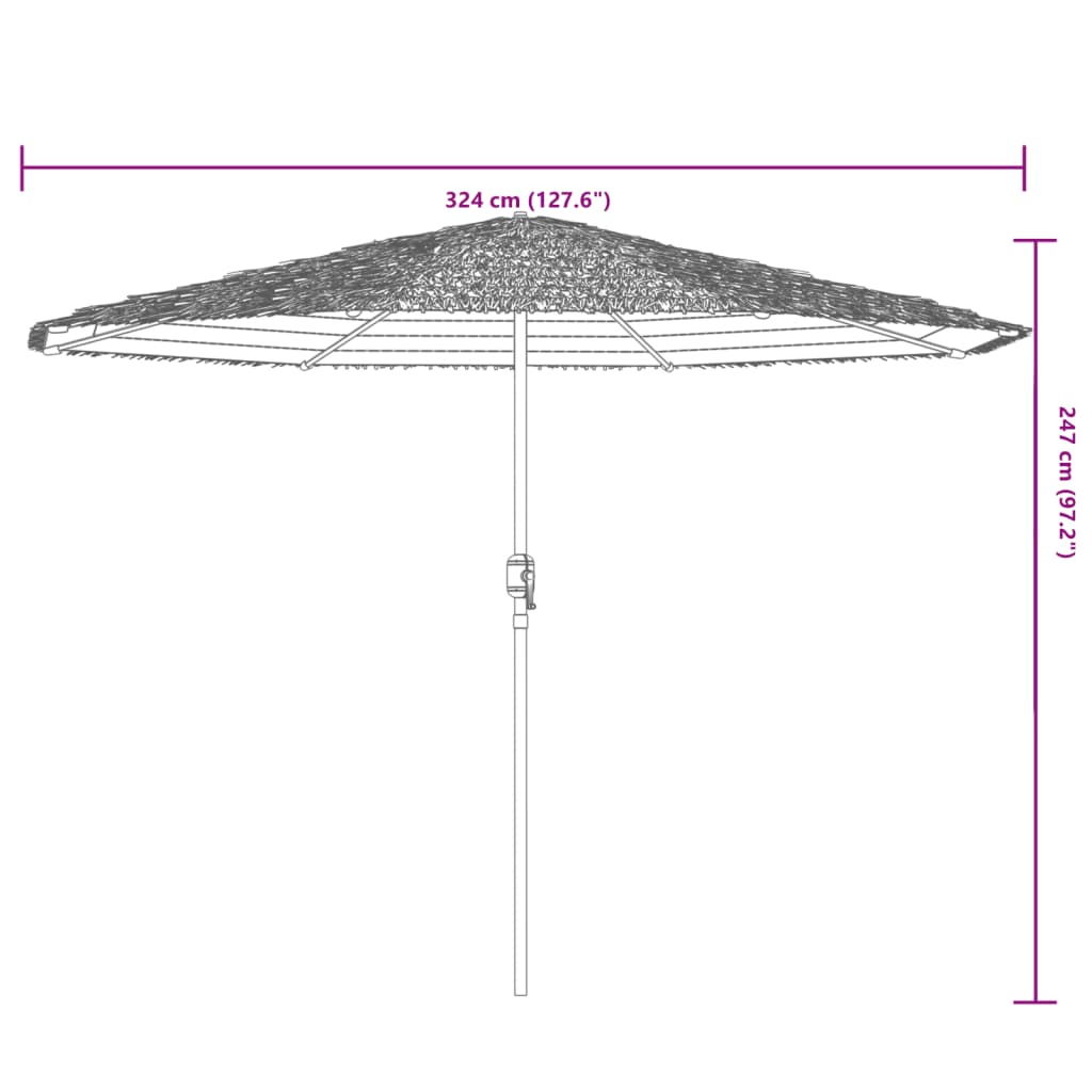Parasol met stalen paal 324x324x247 cm wit is nu te koop bij PeponiXL, paradijselijk wonen!