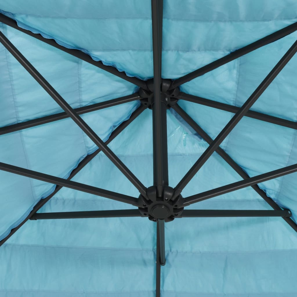Parasol met stalen paal 388x388x248 cm blauw is nu te koop bij PeponiXL, paradijselijk wonen!