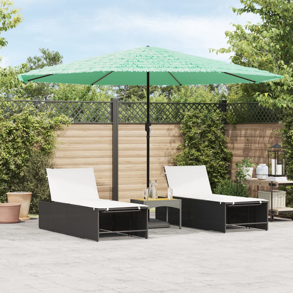 Parasol met stalen paal 388x388x248 cm groen is nu te koop bij PeponiXL, paradijselijk wonen!